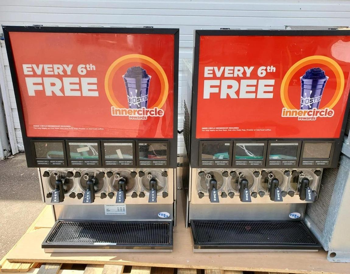 Used 4 FLAVOR Carbonated Frozen Beverage ICEE Slushy DISPENSER Machine cornelius