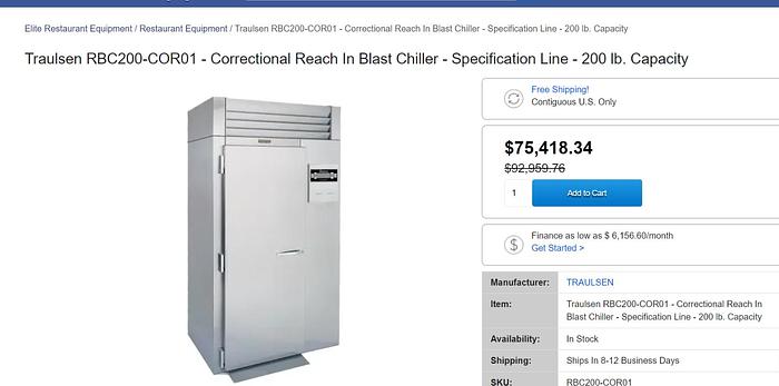 Used TRAULSEN RBC200 BLAST CHILLER